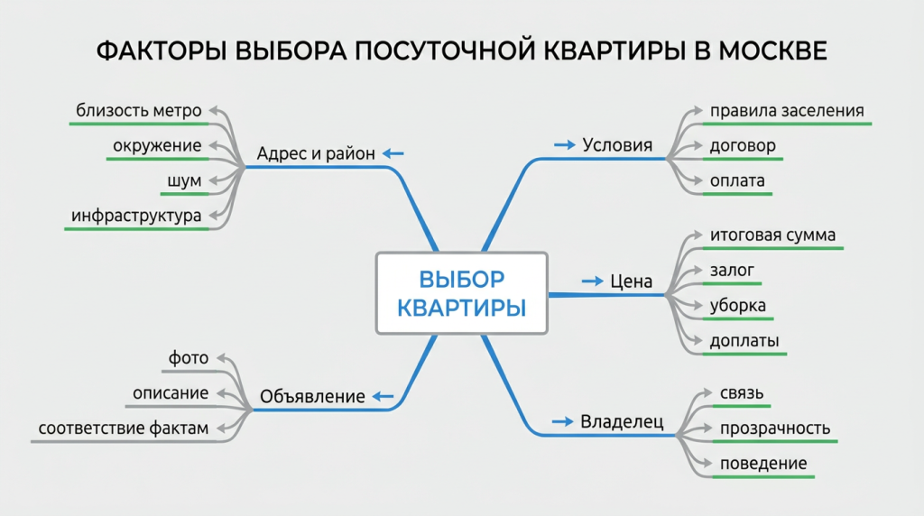 Факторы выбора посуточной квартиры в Москве